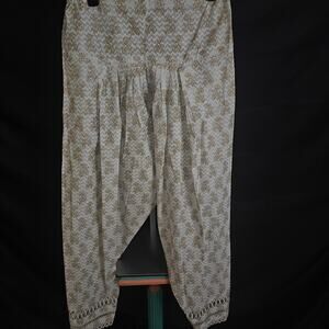 Tan And White Harem Pants Size M